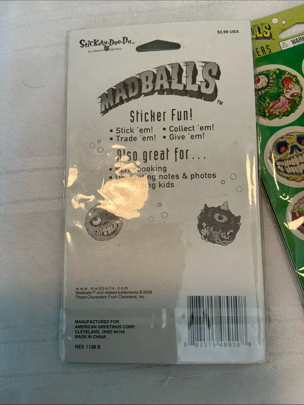 Madballs Sticker Sheets - Retro Brand 4 packs 2 sheets each sealed